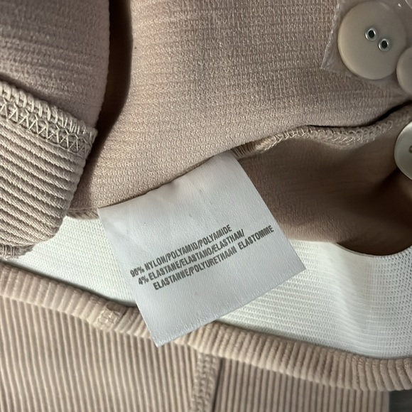 Dorothy Perkins stone ribbed high waist laying flat Inseam front rise leggings - Picture 5 of 8